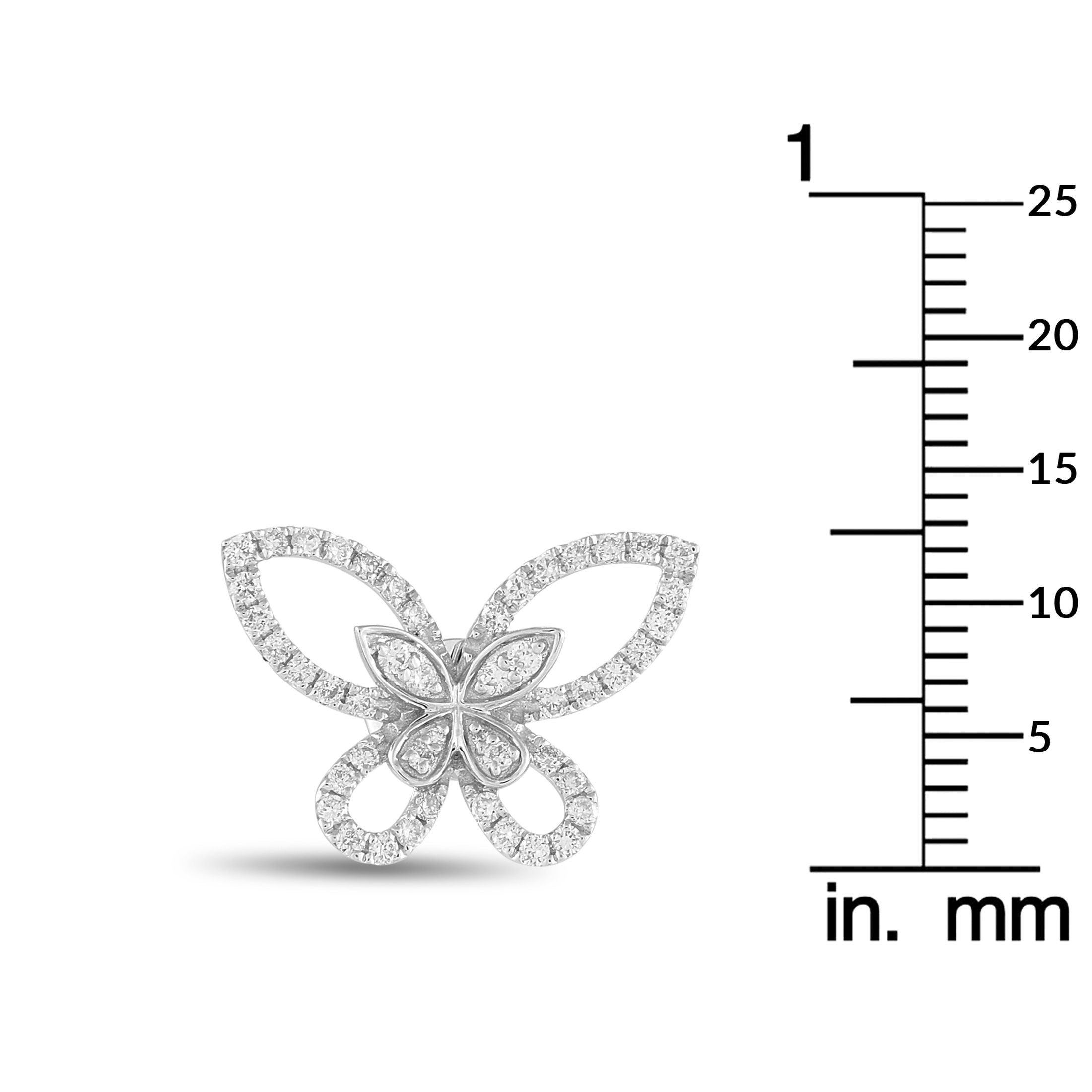 Exclusive 18K White Gold 0.85ct Diamond Butterfly Earrings