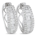 18K White Gold 1.65ct Diamond Hoop Earrings