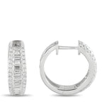 18K White Gold 1.65ct Diamond Hoop Earrings