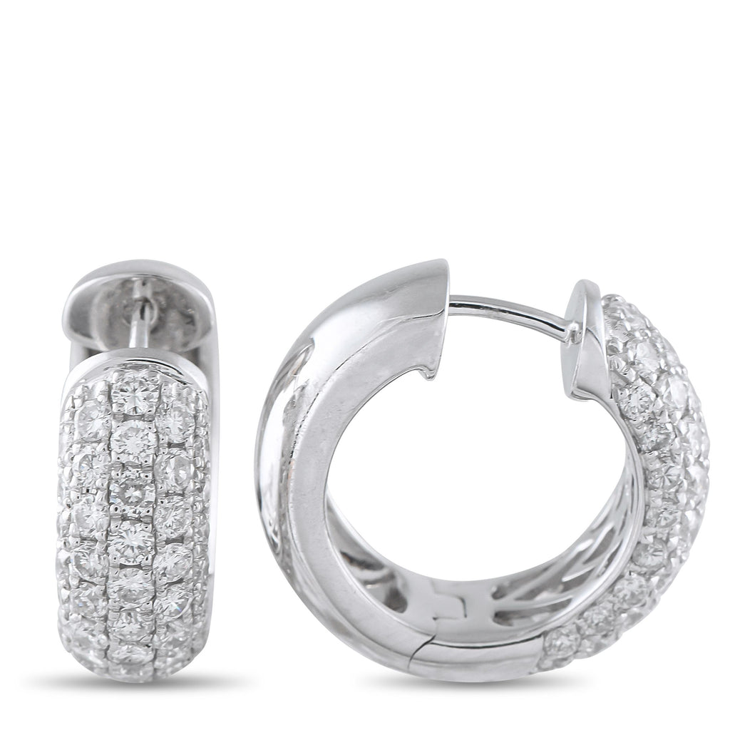 Exclusive 18K White Gold 2.0ct Diamond Huggie Earrings