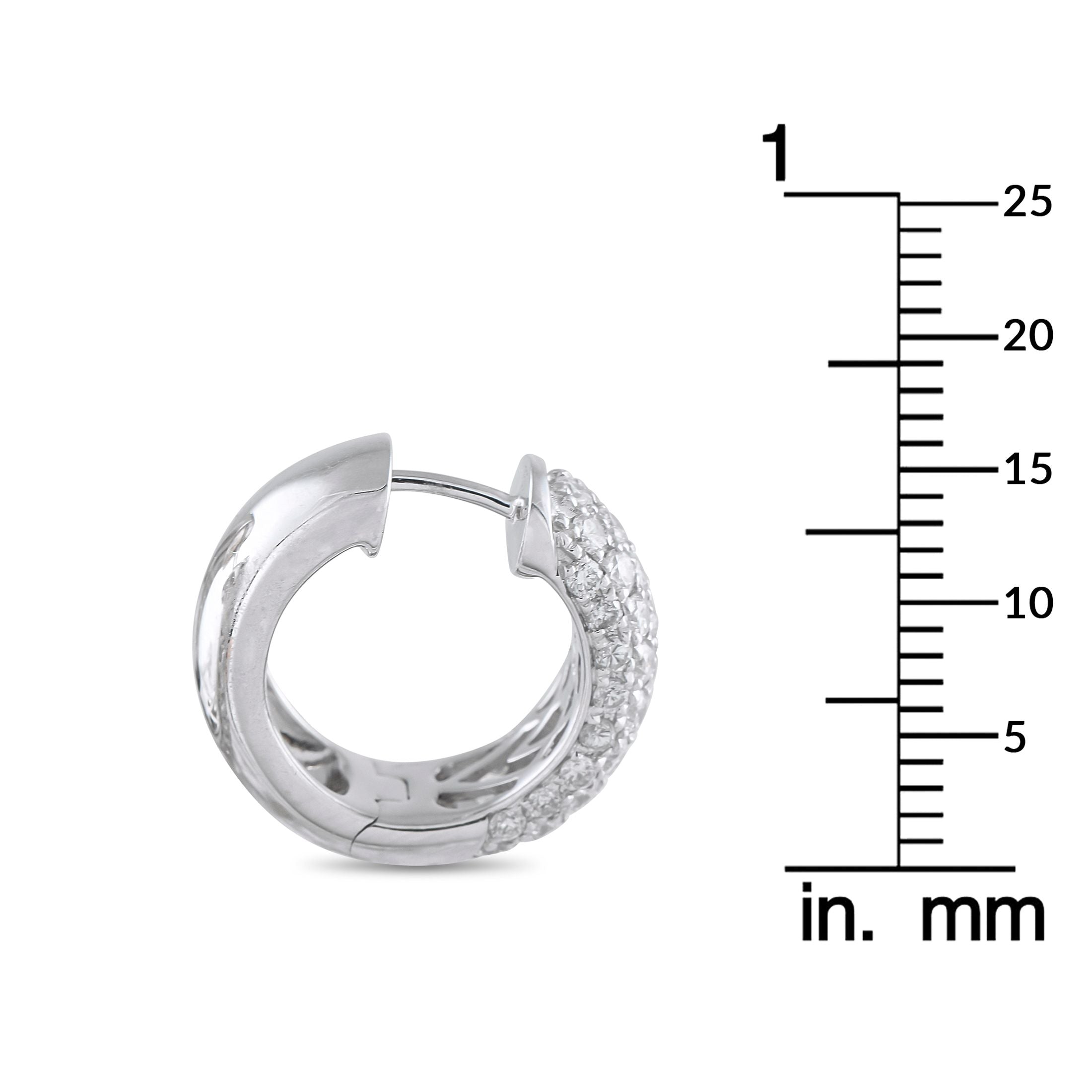 Exclusive 18K White Gold 2.0ct Diamond Huggie Earrings