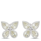 18K White Gold 2.55ct Diamond Four-Petal Earrings
