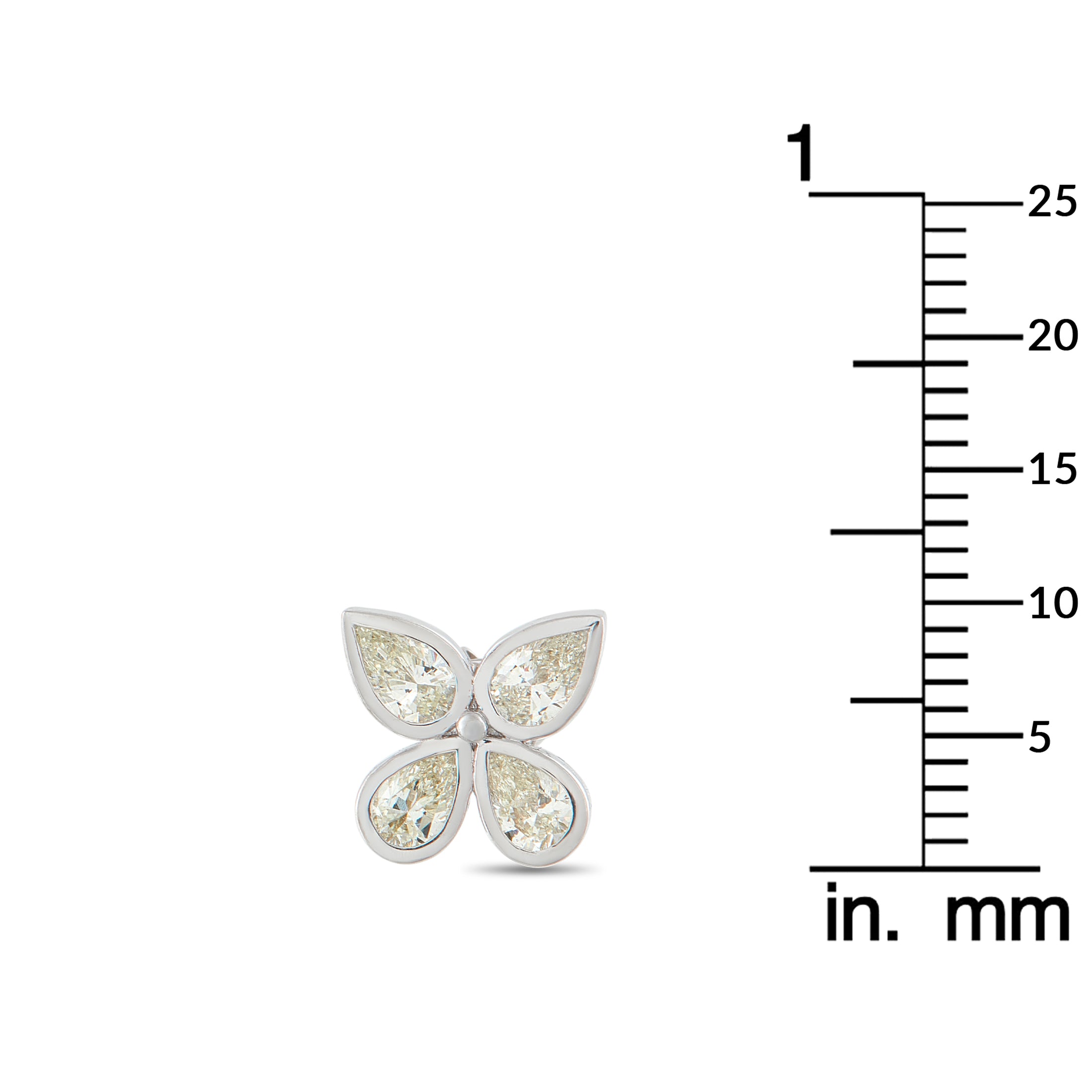 18K White Gold 2.55ct Diamond Four-Petal Earrings