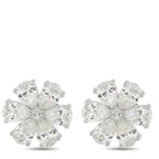 18K White Gold 2.70ct Diamond Flower Earrings