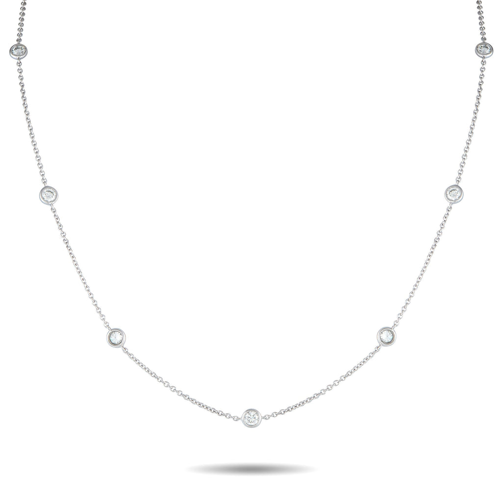 Exclusive 18K White Gold 1.75ct Diamond Station Necklace ANK-20144 – Versatile and always in style, this Exclusive  diamond s