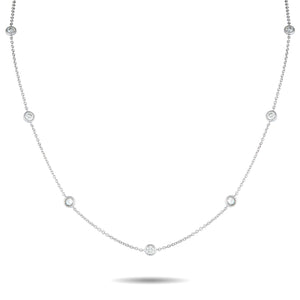 18K White Gold 1.75ct Diamond Station Necklace