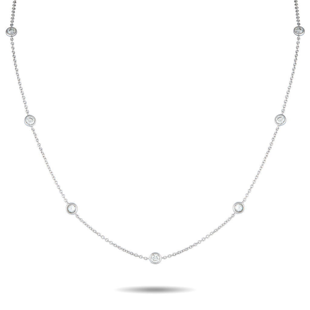 18K White Gold 1.75ct Diamond Station Necklace
