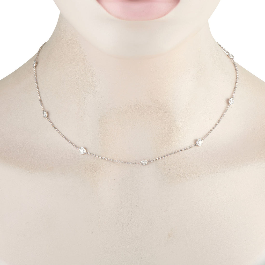 Exclusive 18K White Gold 1.75ct Diamond Station Necklace