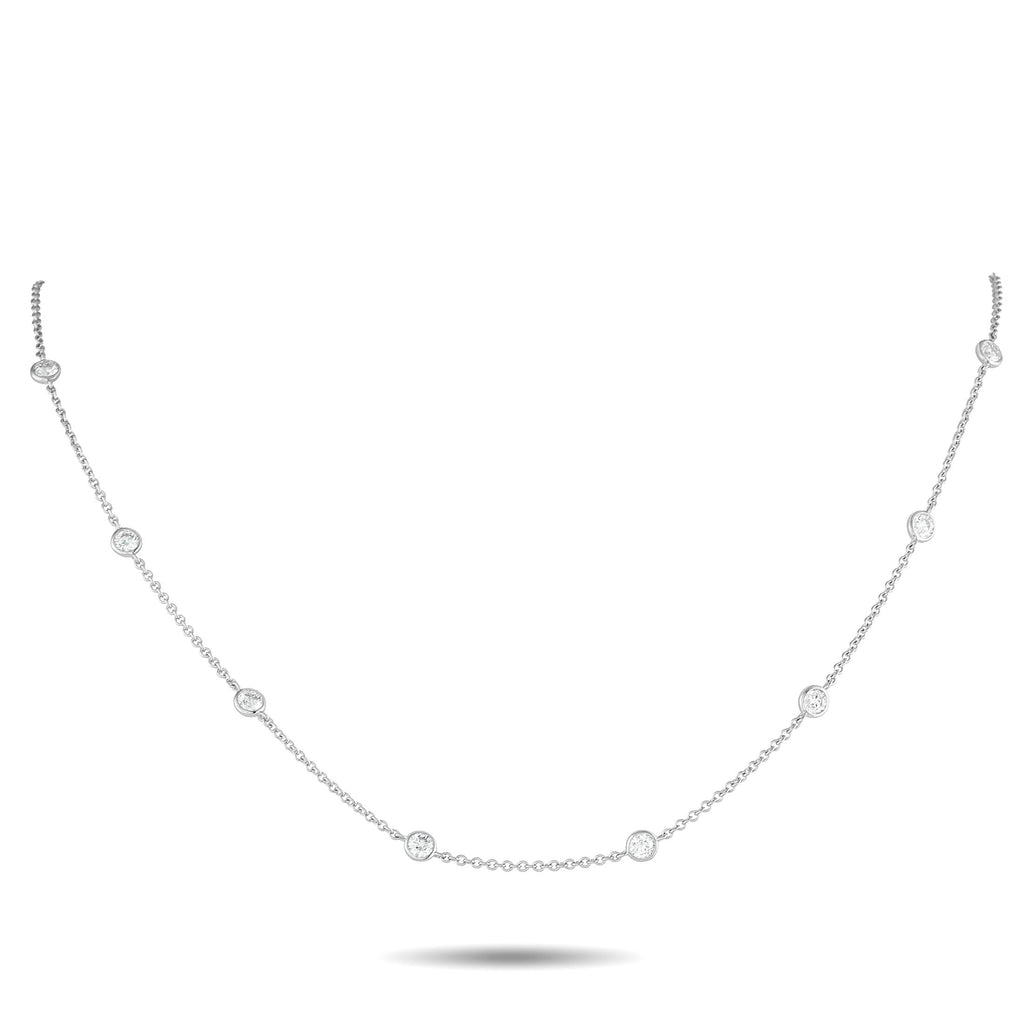 Exclusive 18K White Gold 1.50ct Diamond Station Necklace – This necklace will effortlessly elevate any ensemble