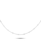 Exclusive 18K White Gold 1.85ct Diamond Station Necklace – Pear-shaped Diamonds with a total weight of 1