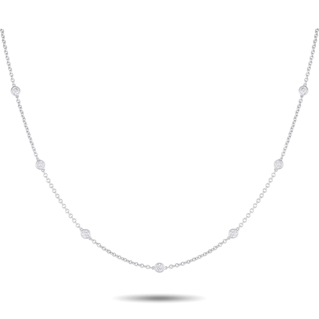 Exclusive 18K White Gold 0.75ct Diamond Station Necklace – This sophisticated necklace will make a subtle statement