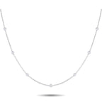 Exclusive 18K White Gold 0.75ct Diamond Station Necklace – This sophisticated necklace will make a subtle statement