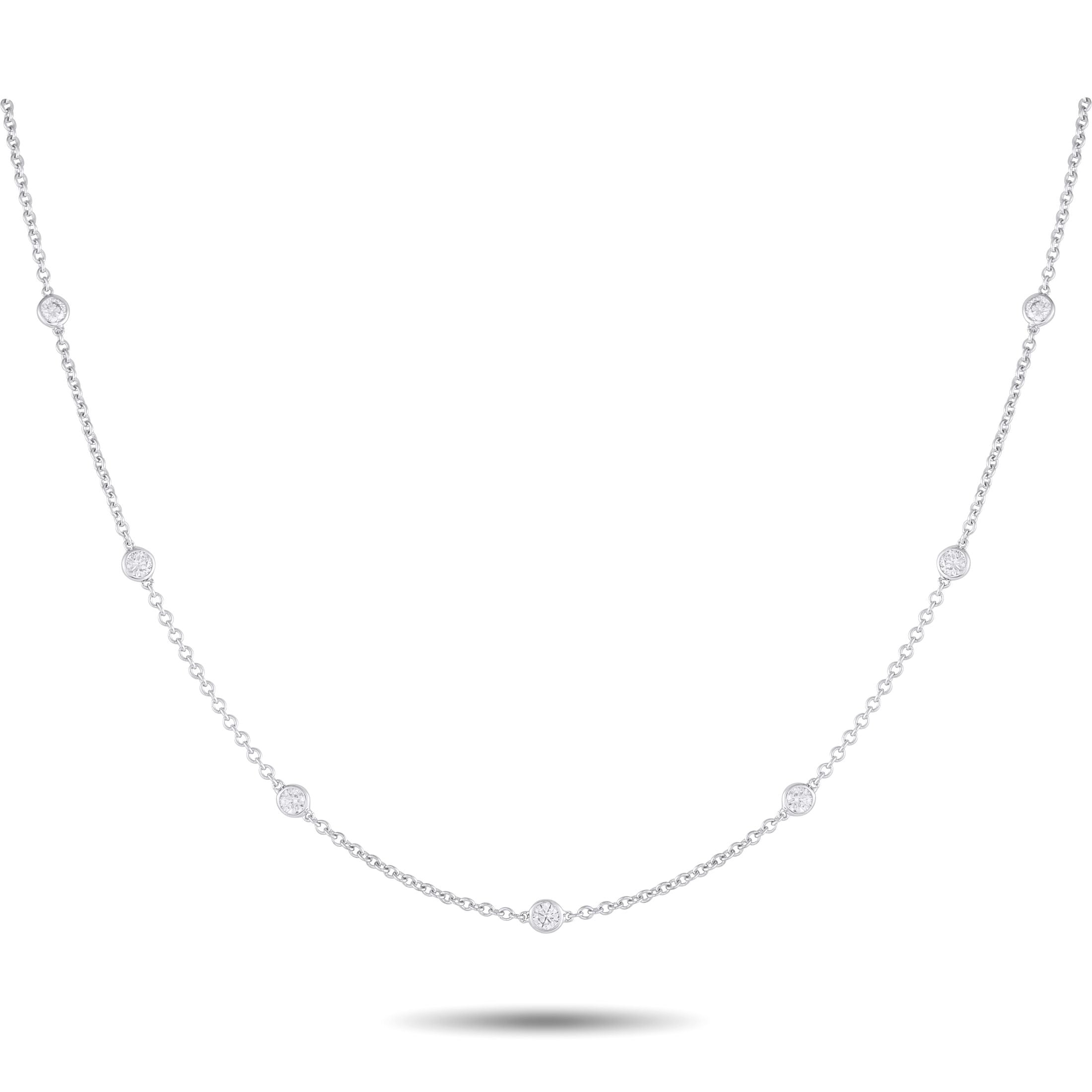 Exclusive 18K White Gold 0.75ct Diamond Station Necklace – This sophisticated necklace will make a subtle statement