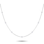 18K White Gold 0.75ct Diamond Station Necklace