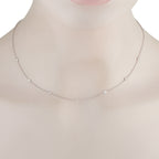 18K White Gold 0.75ct Diamond Station Necklace