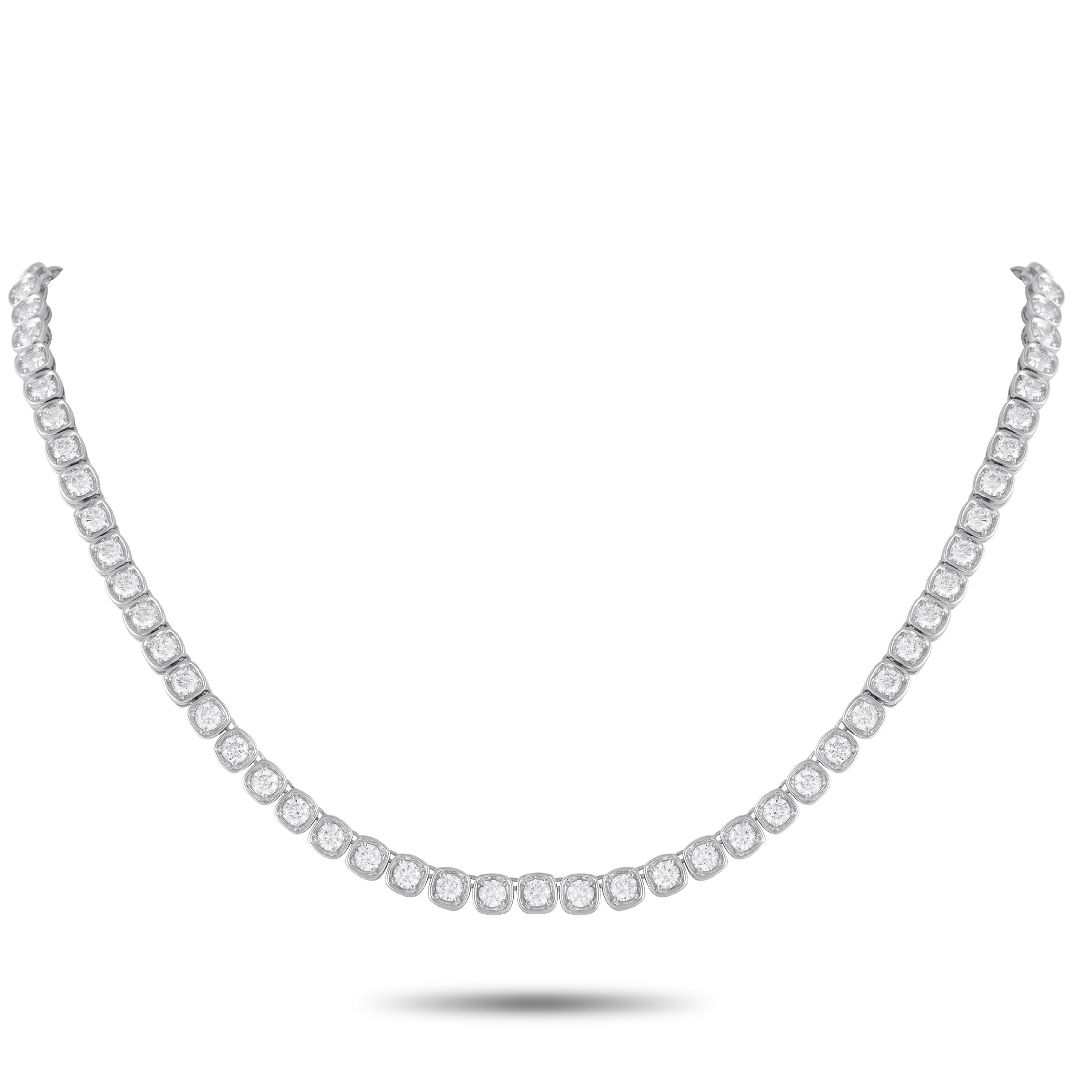 Exclusive 18K White Gold 15.60ct Diamond Necklace – Sparkling Diamonds with a total weight of 15