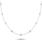 Exclusive 18K White Gold 3.30ct Diamond Station Necklace – This luxurious necklace is incredibly charming