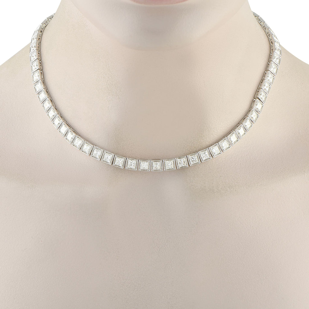 Exclusive 18K White Gold 33.0ct Diamond Necklace