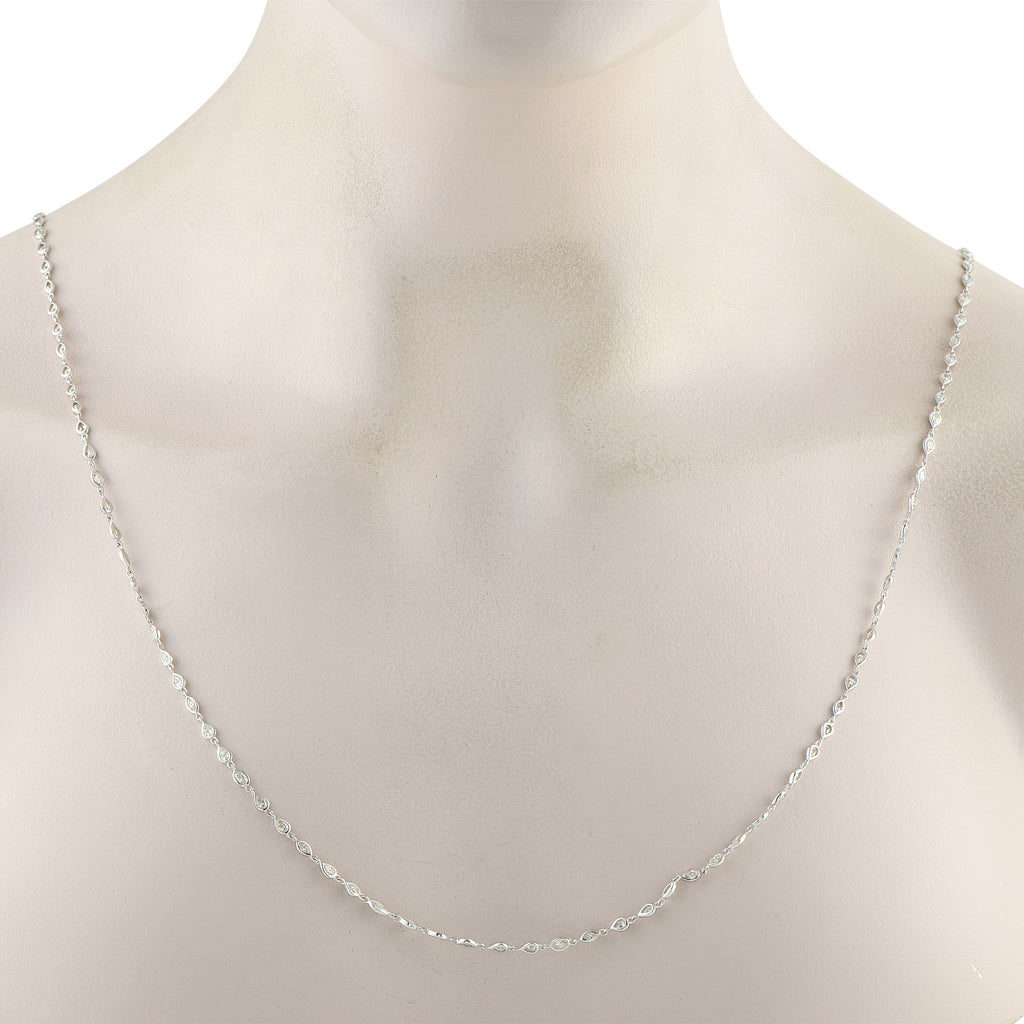 Exclusive 18K White Gold 7.85ct Diamond Long Necklace