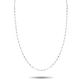 18K white gold diamond necklace with round bezel-set stones