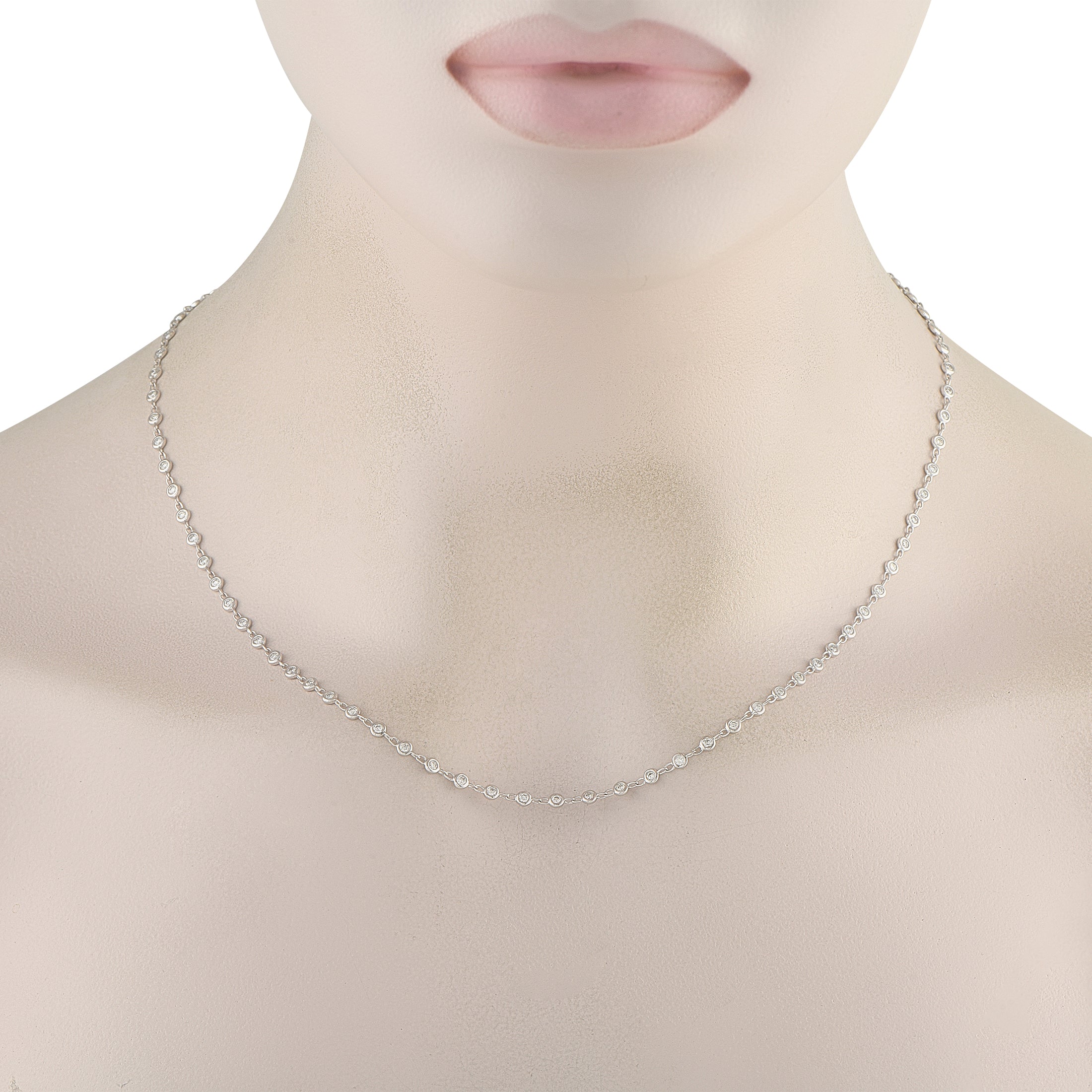 18K White Gold 1.65ct Diamond Necklace