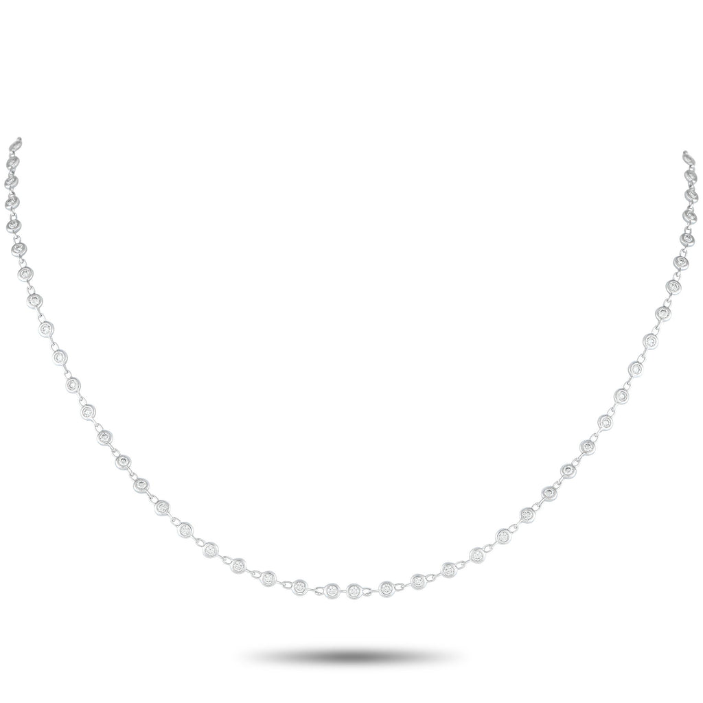 Exclusive 18K White Gold 1.90ct Diamond Necklace – Add a touch of sparkle to any ensemble with this understated necklace