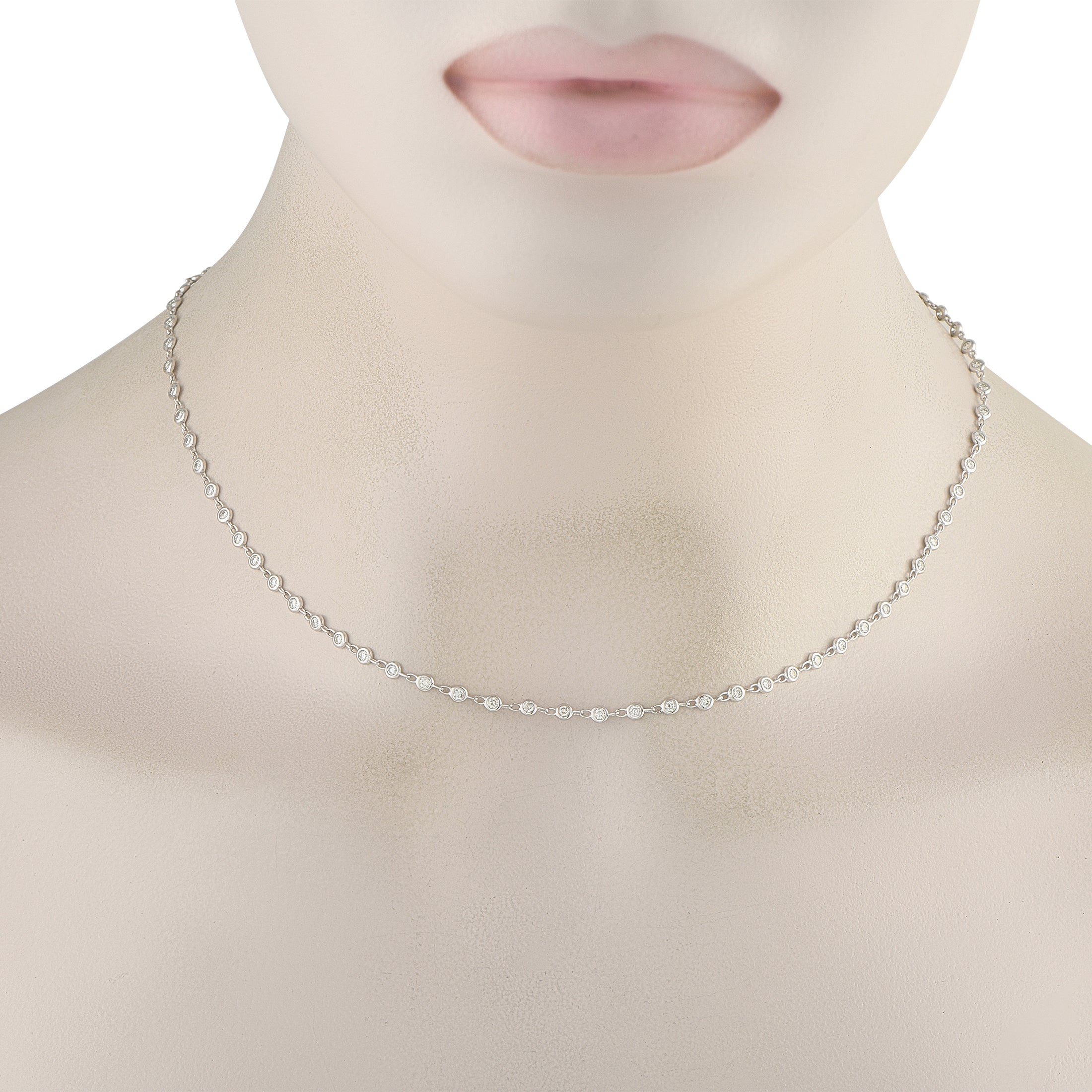 Exclusive 18K White Gold 1.90ct Diamond Necklace