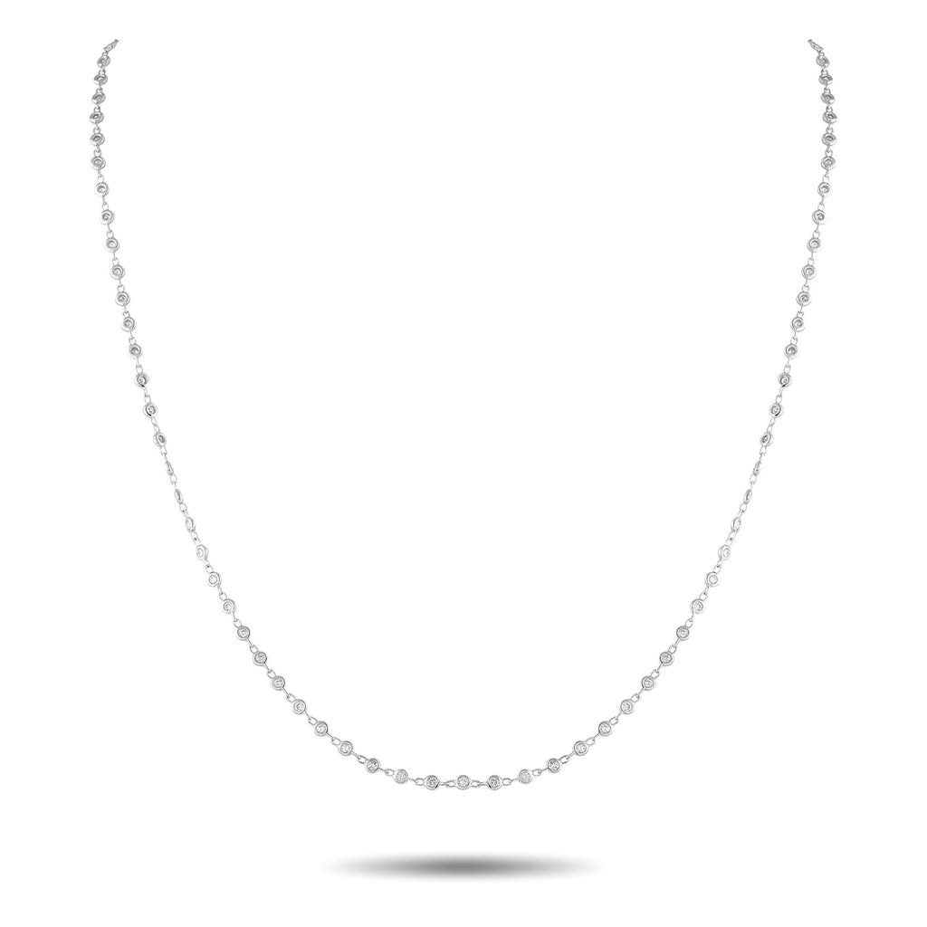 Exclusive 18K White Gold 2.15ct Diamond Necklace – This necklace is ideal for anyone with a minimalist aesthetic