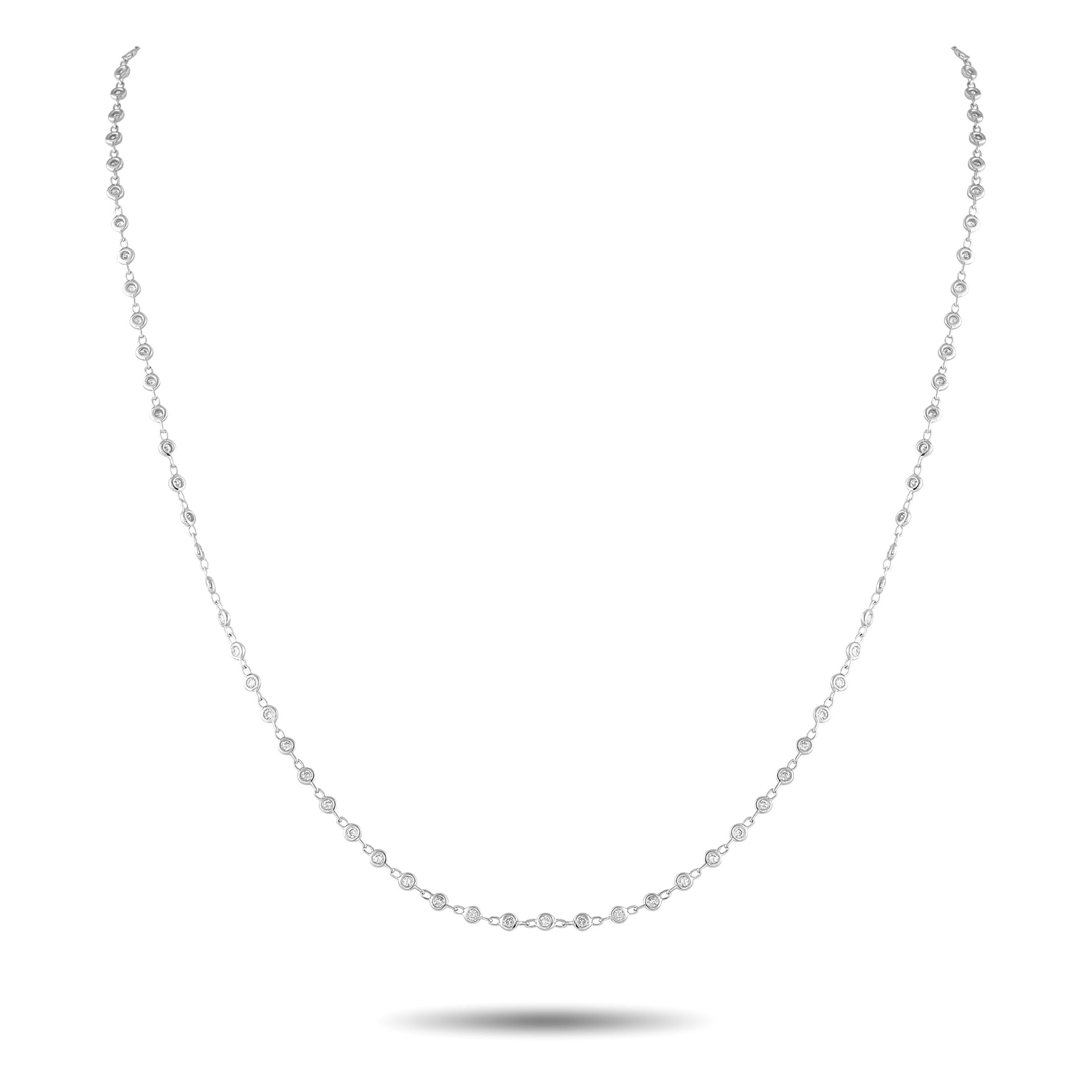Exclusive 18K White Gold 2.15ct Diamond Necklace – This necklace is ideal for anyone with a minimalist aesthetic