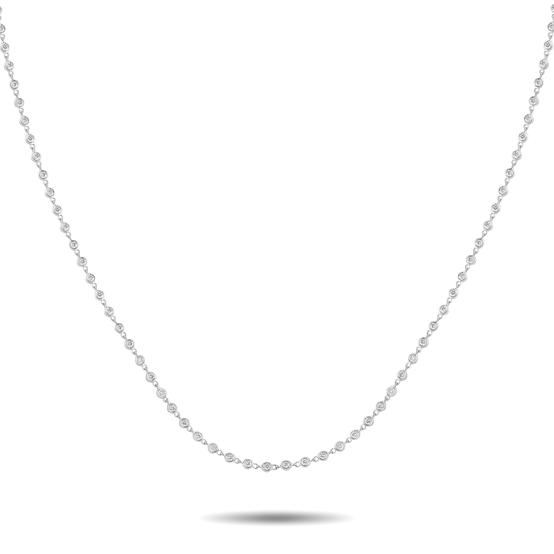 Exclusive 18K White Gold 4.50ct Diamond Necklace – This necklace is ideal for anyone who appreciates understated elegance