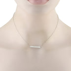 18K White Gold 1.10ct Diamond Bar Link Necklace