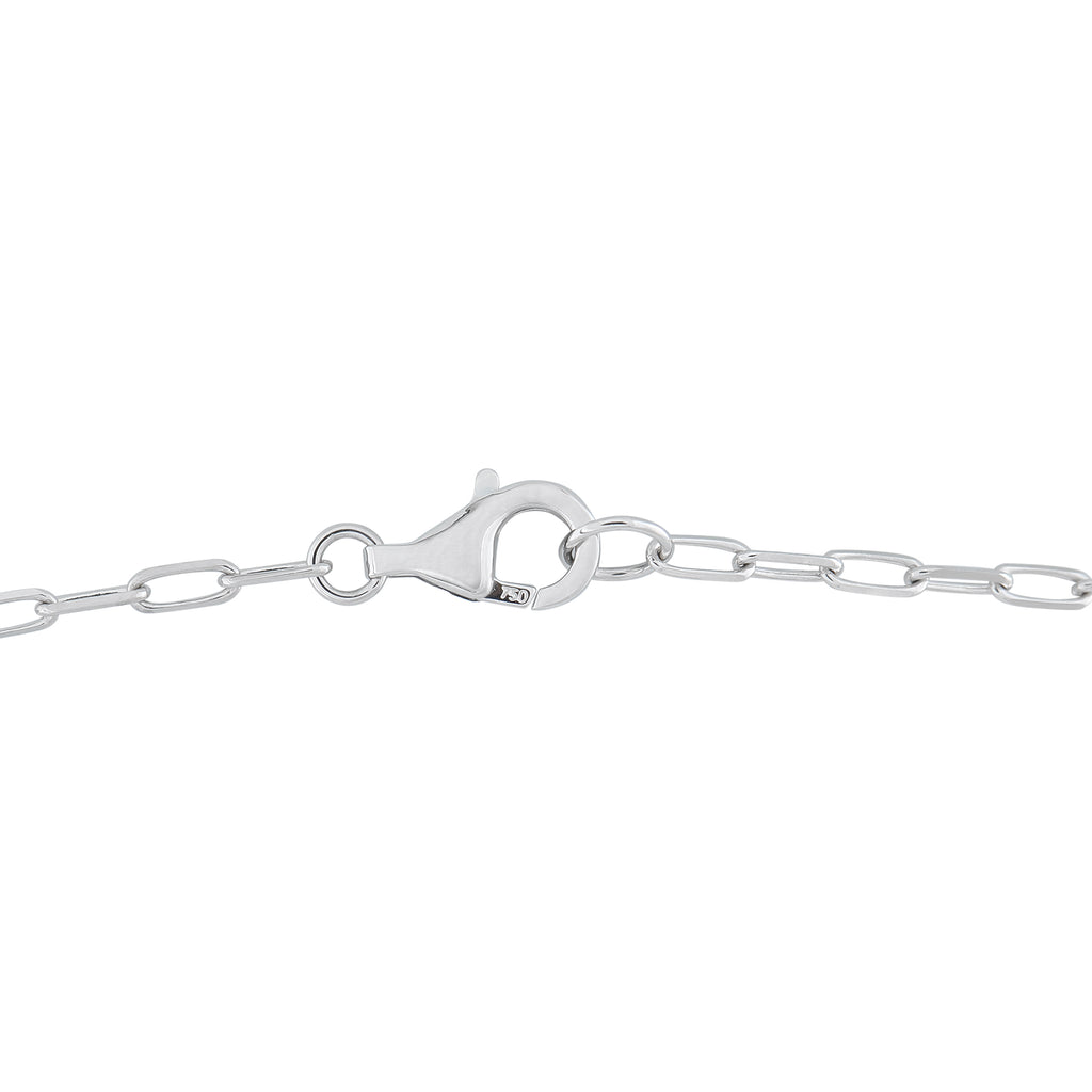 18K White Gold 1.10ct Diamond Bar Link Necklace
