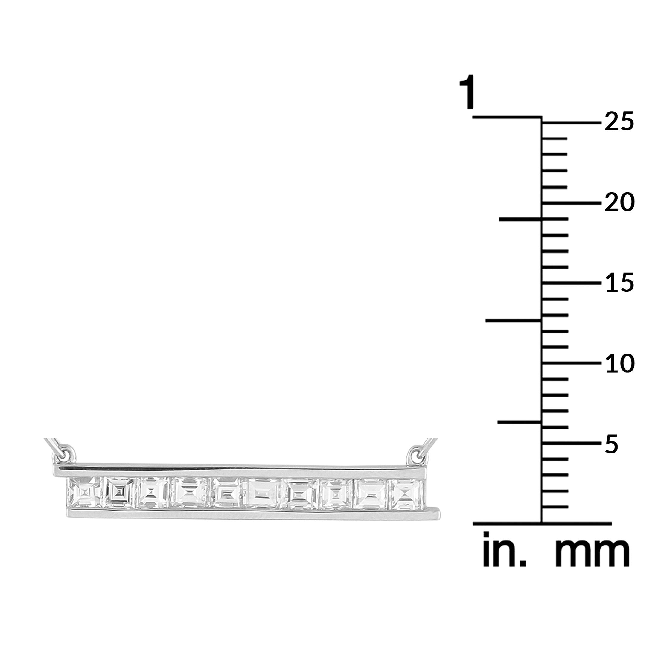 Exclusive 18K White Gold 1.10ct Diamond Bar Link Necklace