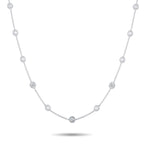 Exclusive 18K White Gold 10.60ct Diamond Station Necklace – This necklace makes it easy to add extra elegance to any outfit o