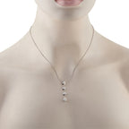 18K White Gold 1.25ct Diamond Geometric Drop Necklace