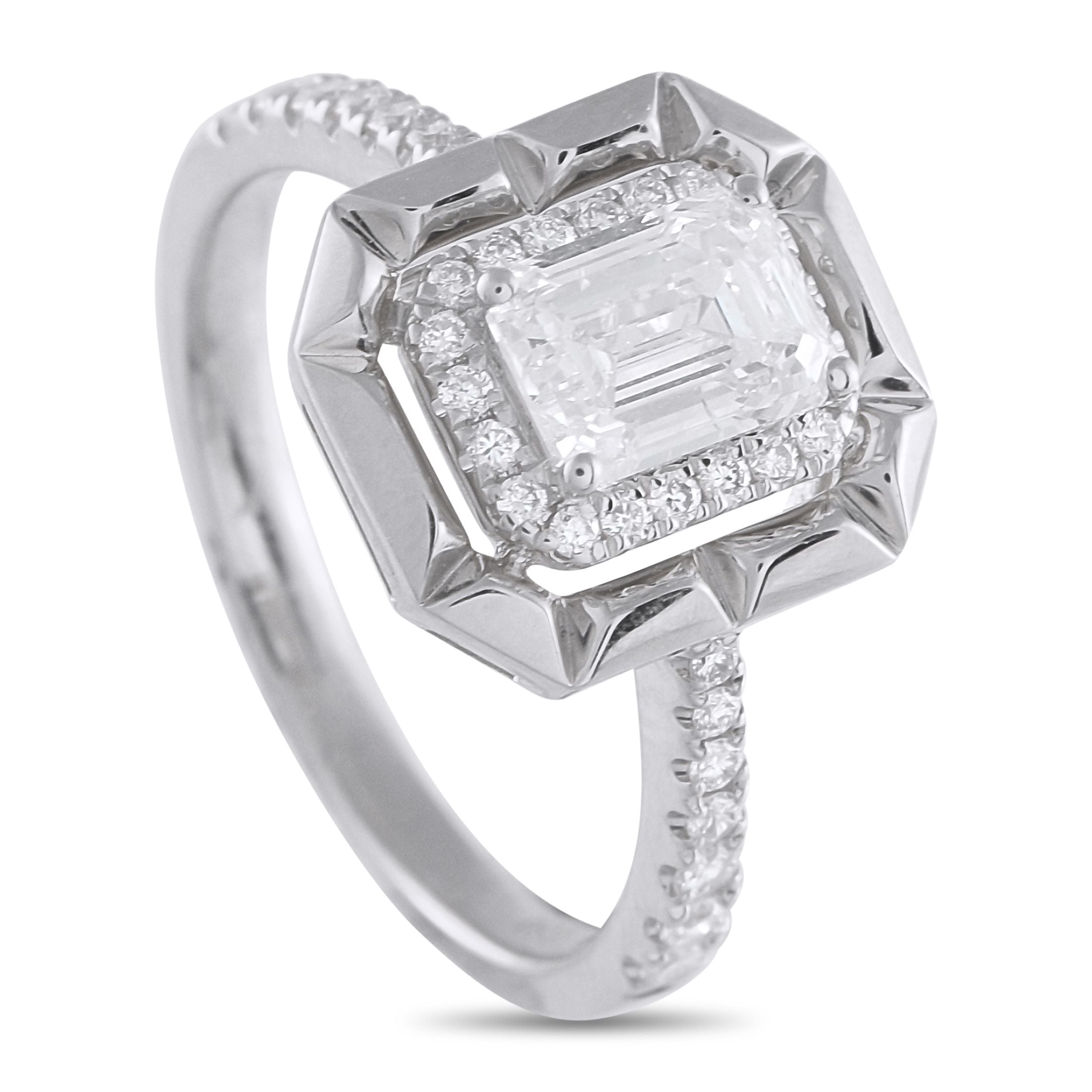 Exclusive 18K White Gold 1.27ct Diamond Ring ALR-20064 – With a design rooted in structure and balance, this Exclusive  diamo