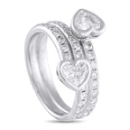 Exclusive 18K White Gold 1.75ct Diamond Heart Coil Ring ALR-18588-1 – In this white gold coil ring, arcs of round diamonds ta