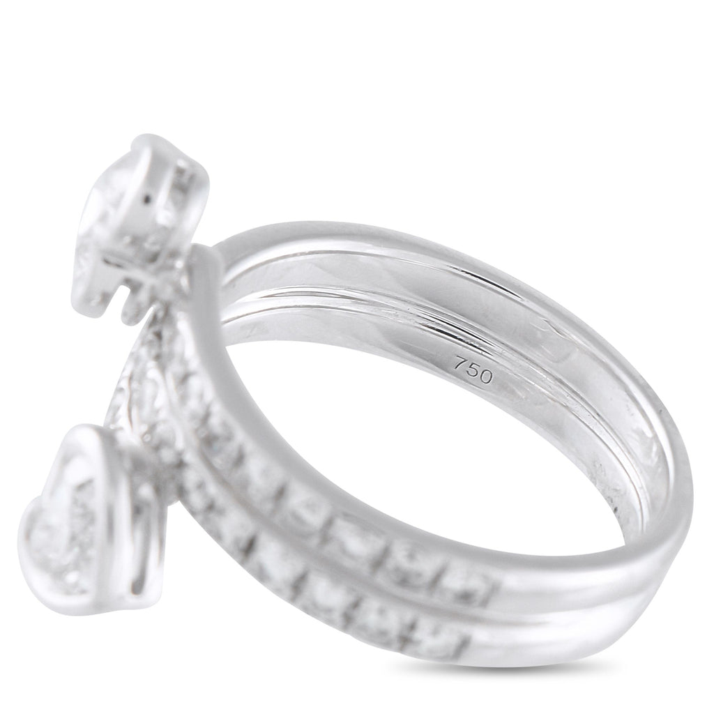 Exclusive 18K White Gold 1.75ct Diamond Heart Coil Ring