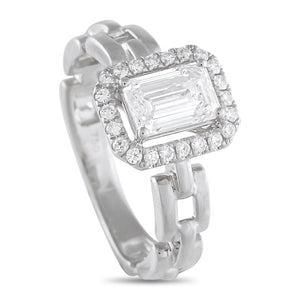 18K White Gold 1.25ct Diamond Square Link Ring
