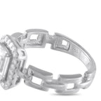 18K White Gold 1.25ct Diamond Square Link Ring