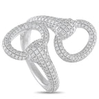 Exclusive 18K White Gold 2.10ct Diamond Ring – A classic horsebit motif gets an elevated upgrade on this exquisite ring