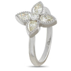 18K White Gold 0.95ct Diamond Four Petal Flower Ring