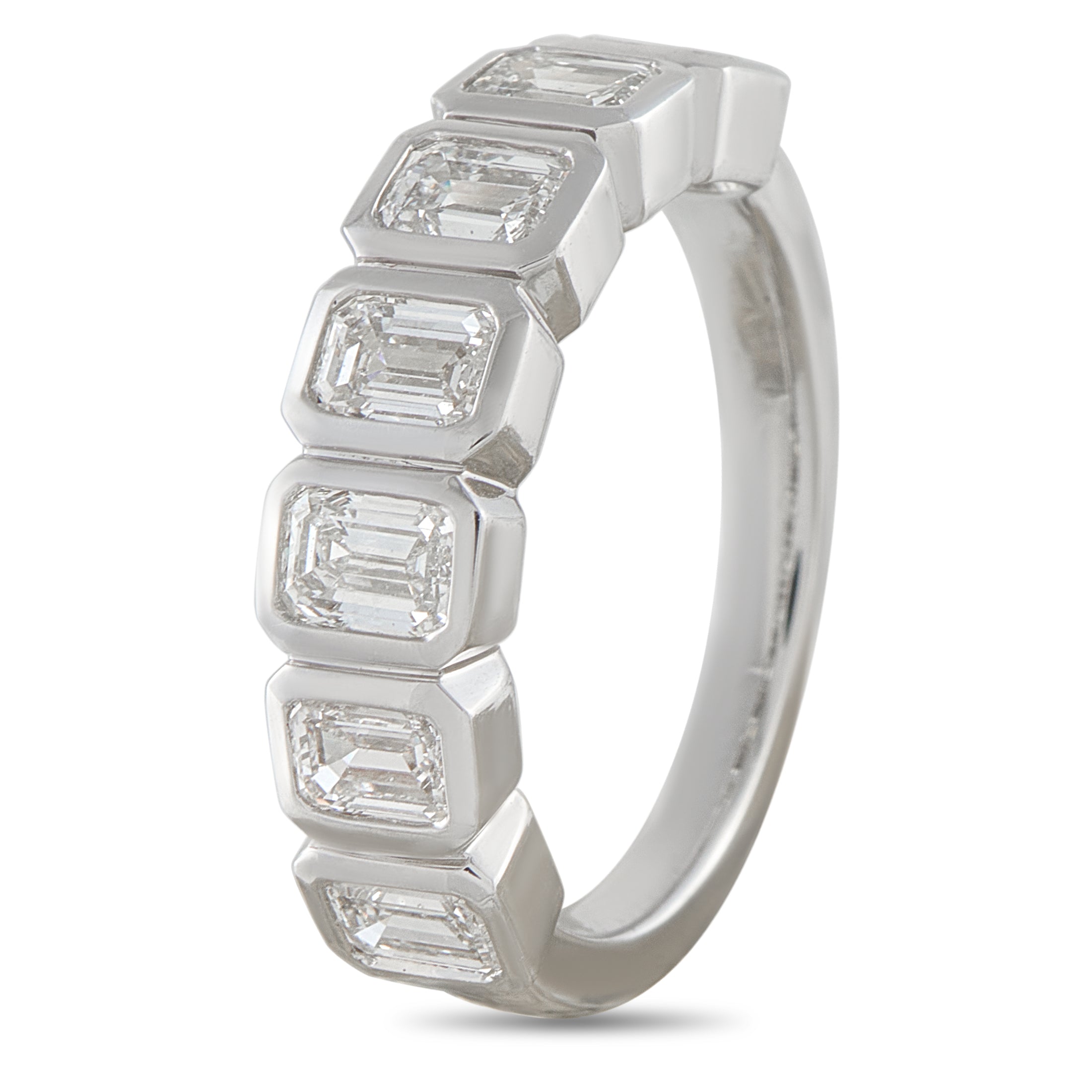 18K White Gold 1.75ct Diamond Emerald-Cut 7-Stone Ring