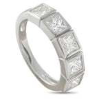 18K White Gold 1.80ct Diamond Princess-Cut 5-Stone Ring