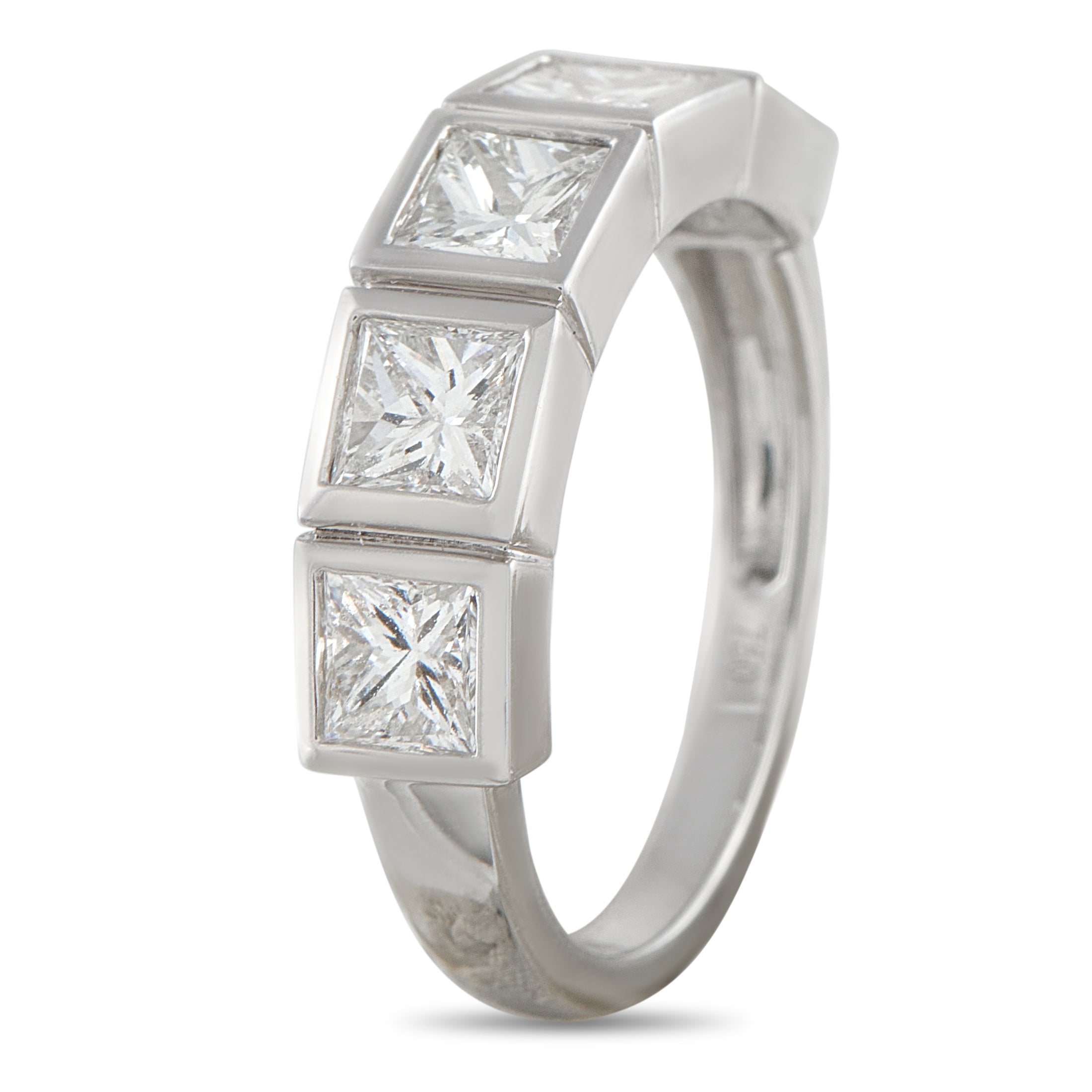 18K White Gold 1.80ct Diamond Princess-Cut 5-Stone Ring