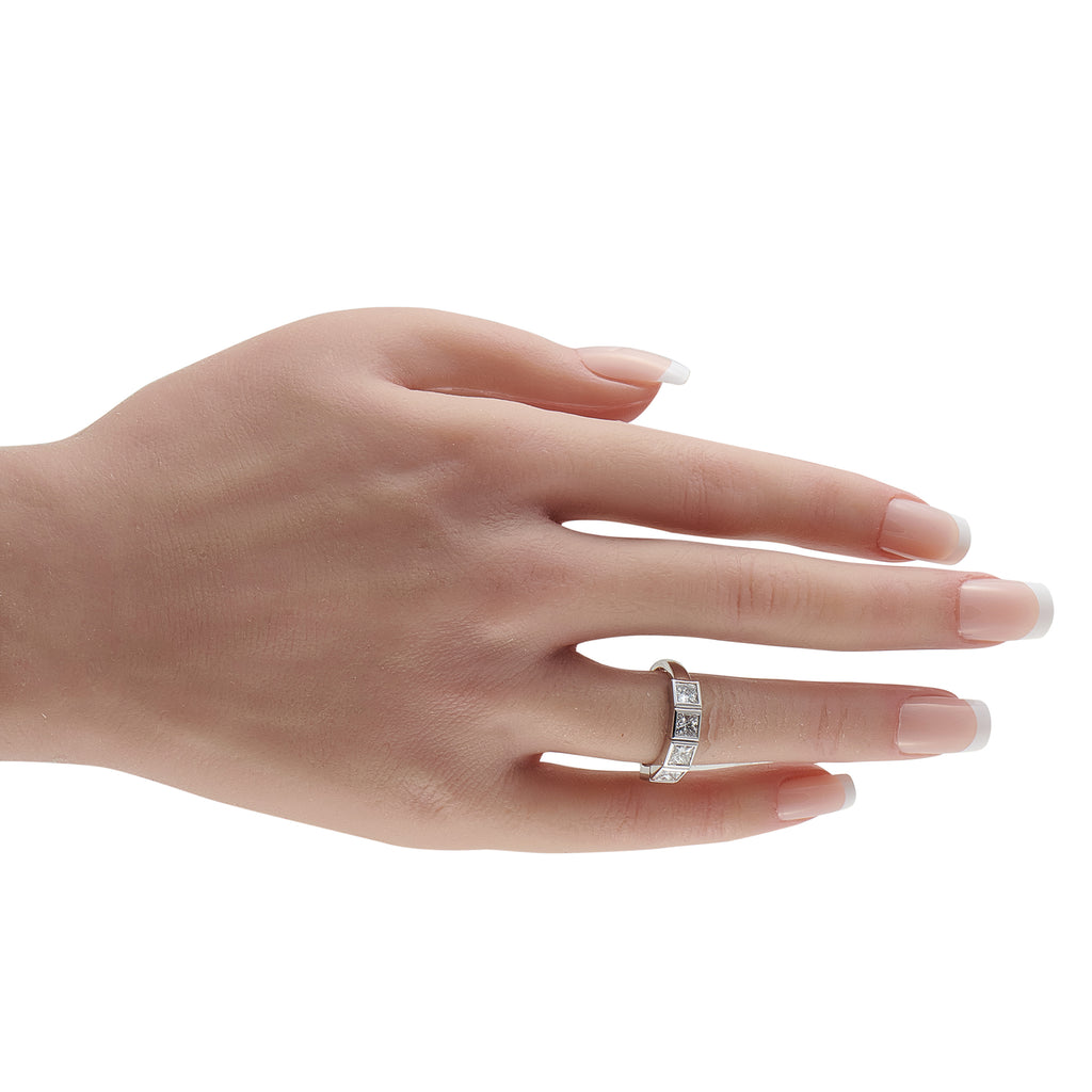 18K White Gold 1.80ct Diamond Princess-Cut 5-Stone Ring