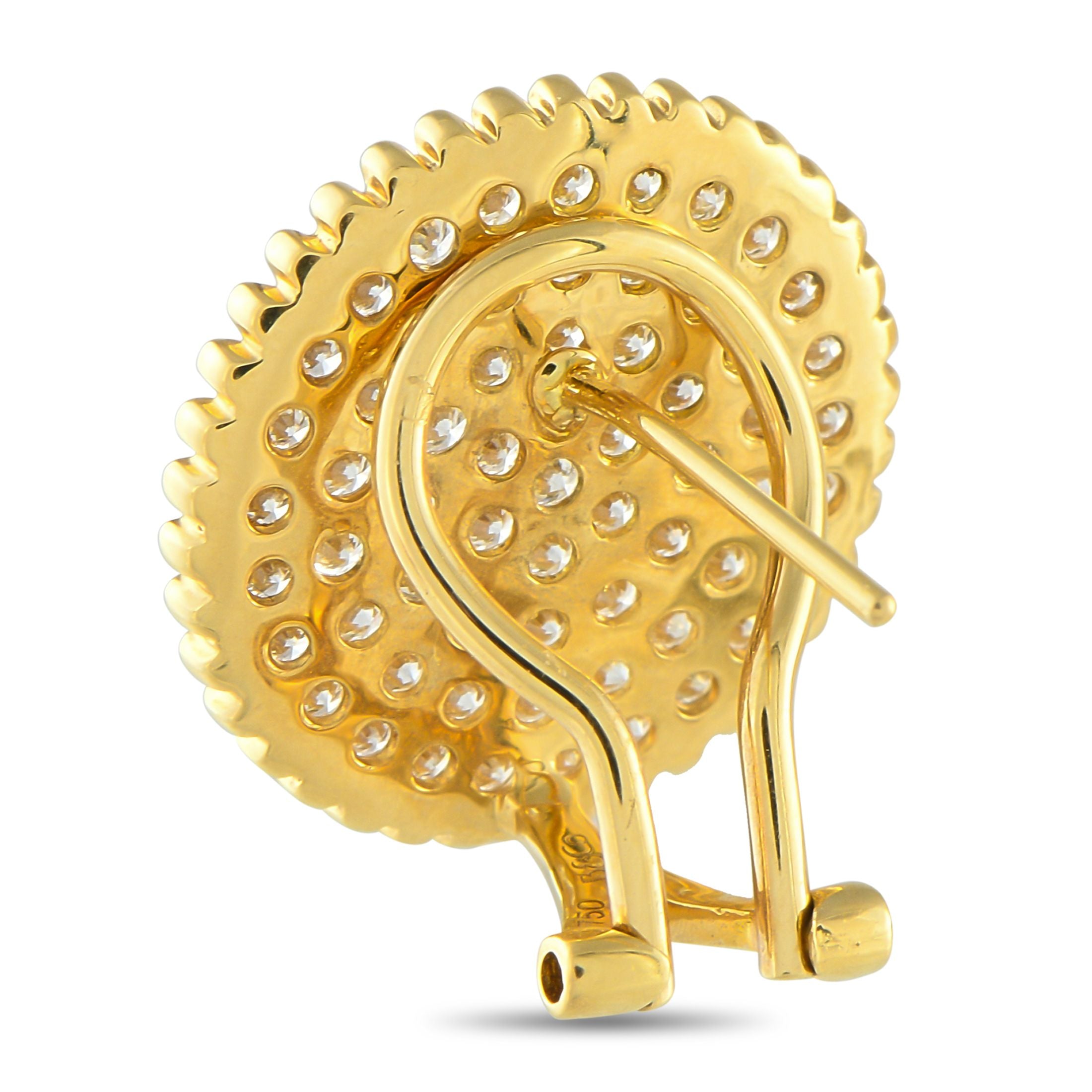 Exclusive 18K Yellow Gold 1.98ct Diamond Earrings