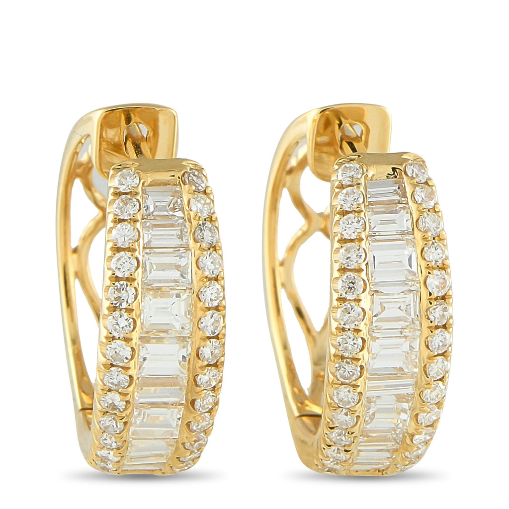 Exclusive 18K Yellow Gold 1.56ct Diamond Earrings – These earrings are designed to catch the light