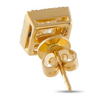 18K Yellow Gold 1.37ct Diamond Square Stud Earrings