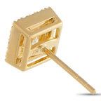 18K Yellow Gold 1.37ct Diamond Square Stud Earrings